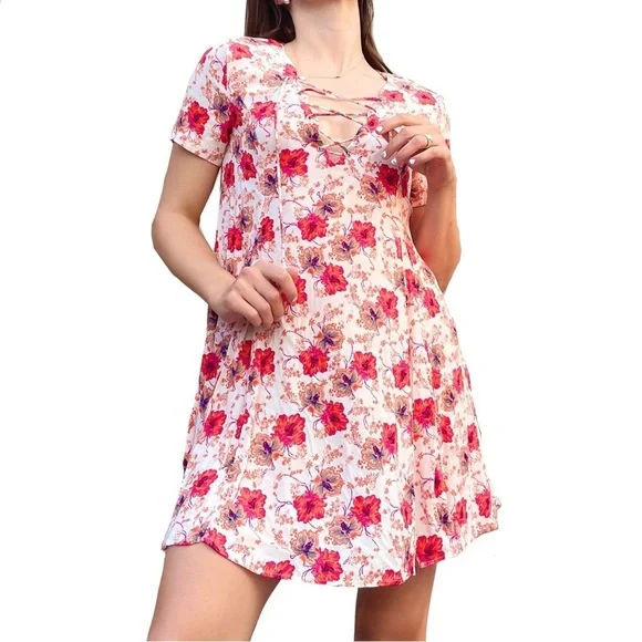 Astr | Dresses | Astr The Label Corset Tie Up Floral Mini Dress Size Small  | Poshmark